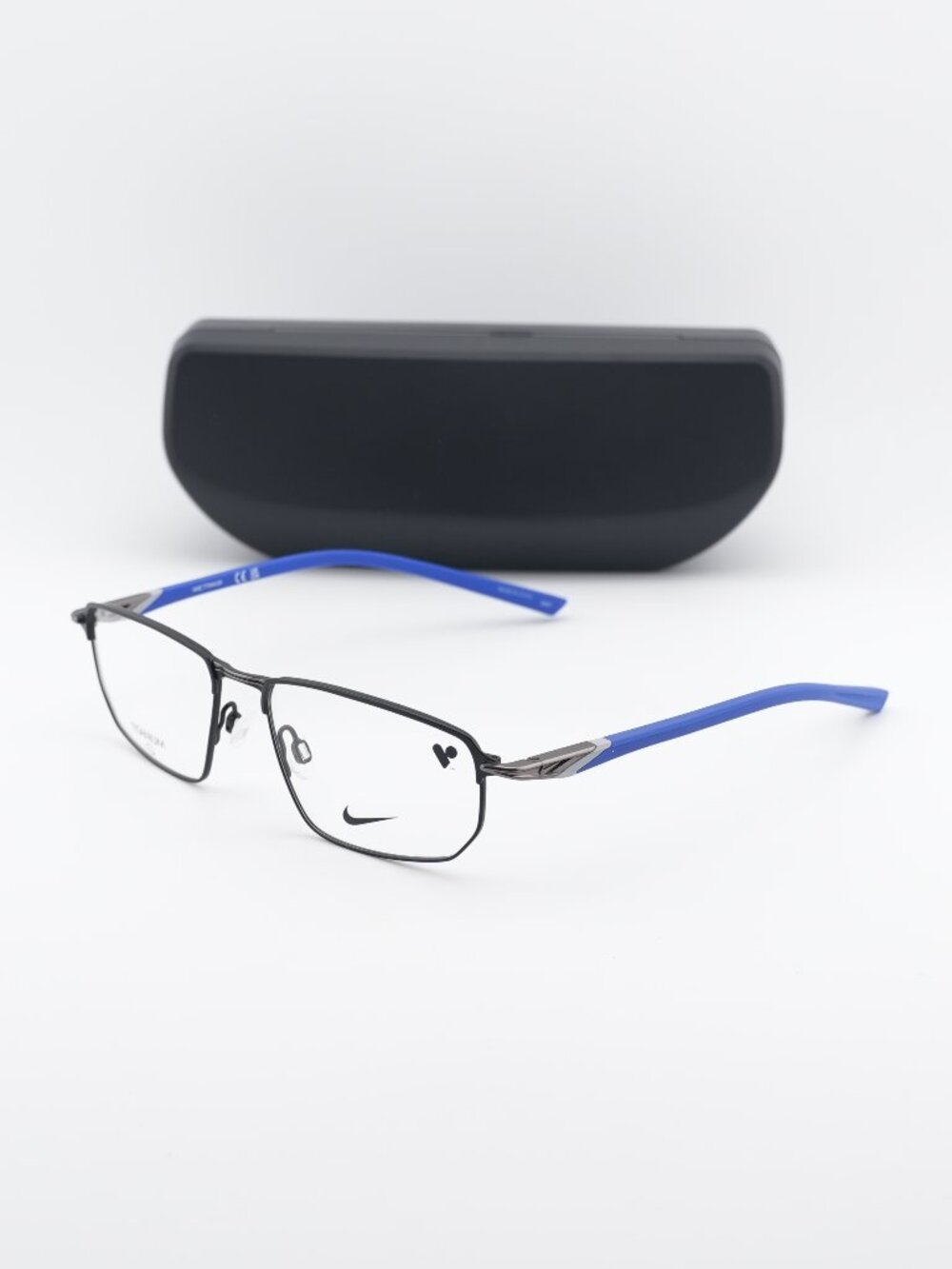 NIKE 6067 004 Rectangle Eyeglasses 55mm - Black / Blue